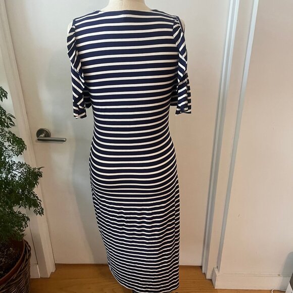 RACHEL PALLY  Cosmos Midi Dress  Navy/White Stripe Size Large - Picture 4 of 8